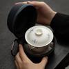 Ручная роспись Орхидея Дорожный Чайный Набор Костюм Портативный Портативный Наружный Приготовление Чая Гайвань Керамический Один Чайник Наполняет Три Чашки