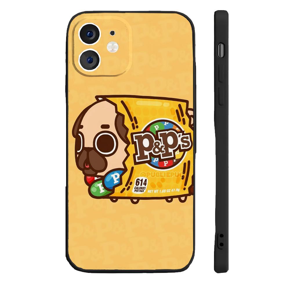 Чехол для телефона P-Puglie Dog Pug силиконовый мягкий для iPhone 16 15 14 13 12 11 Plus Pro Max Plus