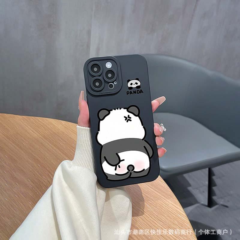 Черно-белая панда совместима с чехлами для телефонов iPhone 16 Pro Max и iPhone 11/12/13/14/15 Pro Max x/xs