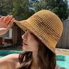 Плетеная соломенная шляпа-ведро Регулируемая шляпа рыбака Модная пляжная шляпа от солнца Летняя