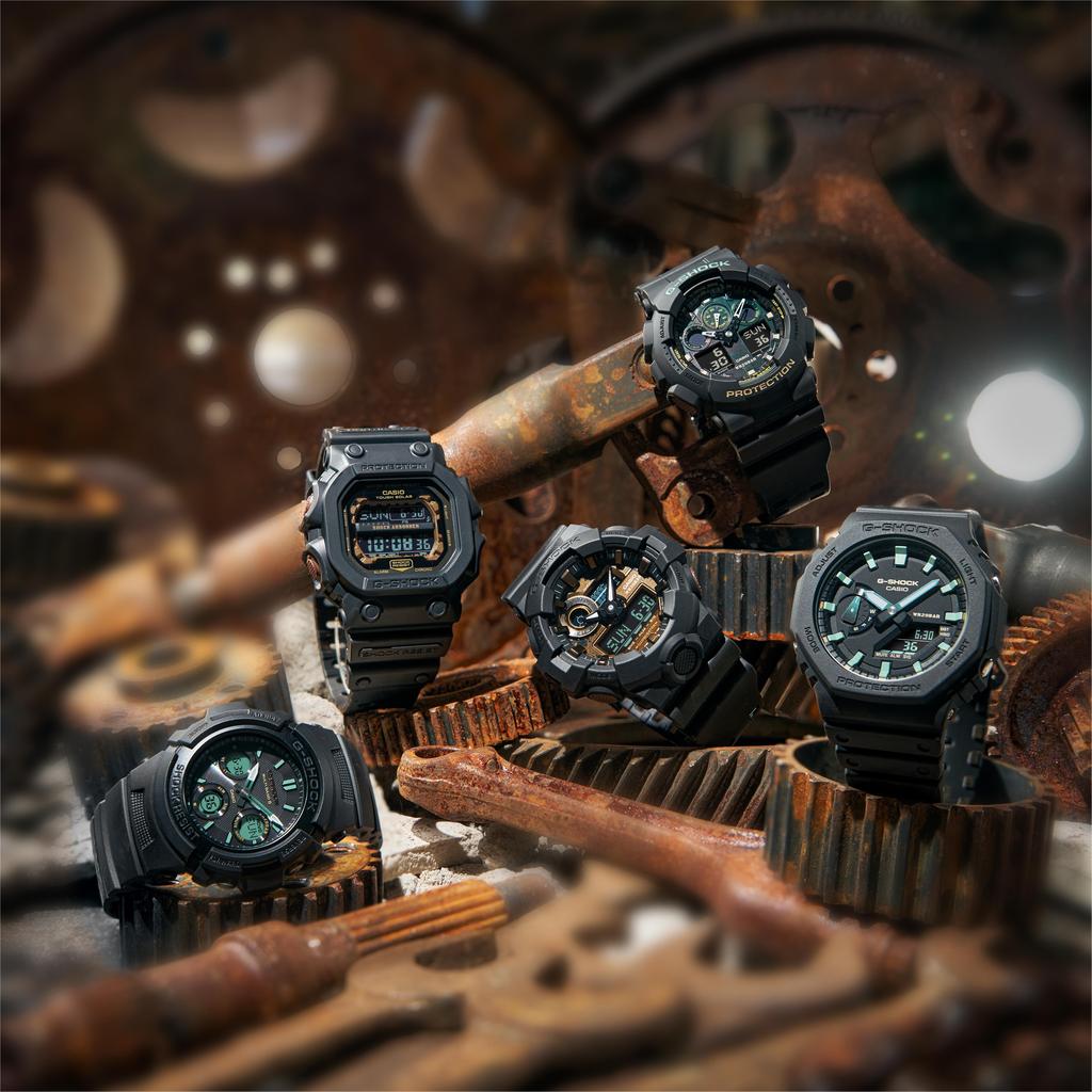 Casio G-Shock Серия Цвета Ржавчины Ретро Тренд Водонепроницаемые Ударопрочные Для Активного Отдыха Кварцевый Механизм Ремешок Из Смолы Мужские часы Черные GA-700RC-1APR