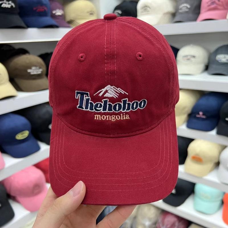 Mountain Embroidery Letter Soft Top Cap Female Versatile Autumn Couple Shade Baseball Cap Male Show Small Face
