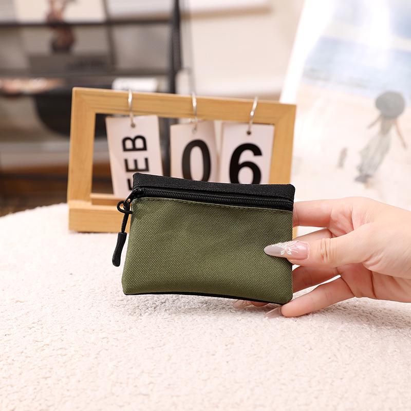 Мини-кошелек Oxford для монет и карточек унисекс контрастного цвета на молнии