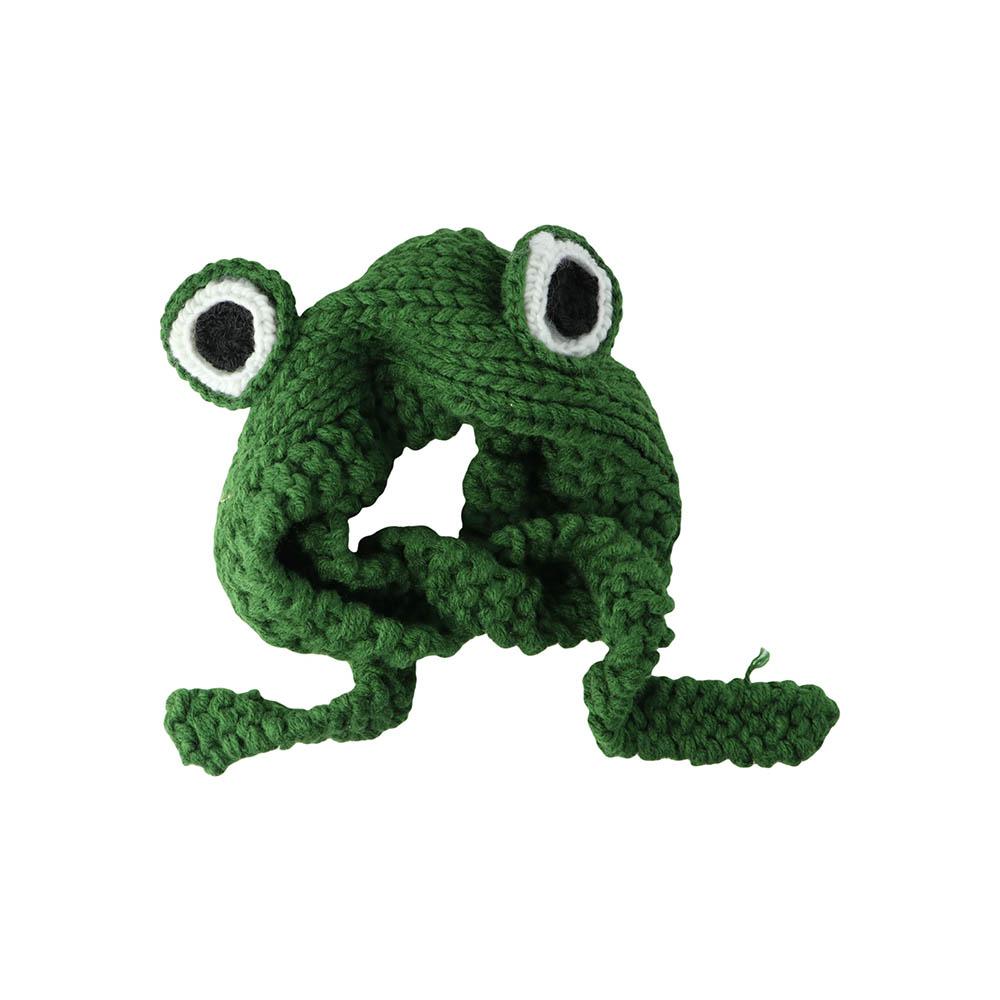 Warmer Women Winter Knitted Crochet Big Eye Frog Knitted Caps Ear Protective Frog Hat Beanie Hats