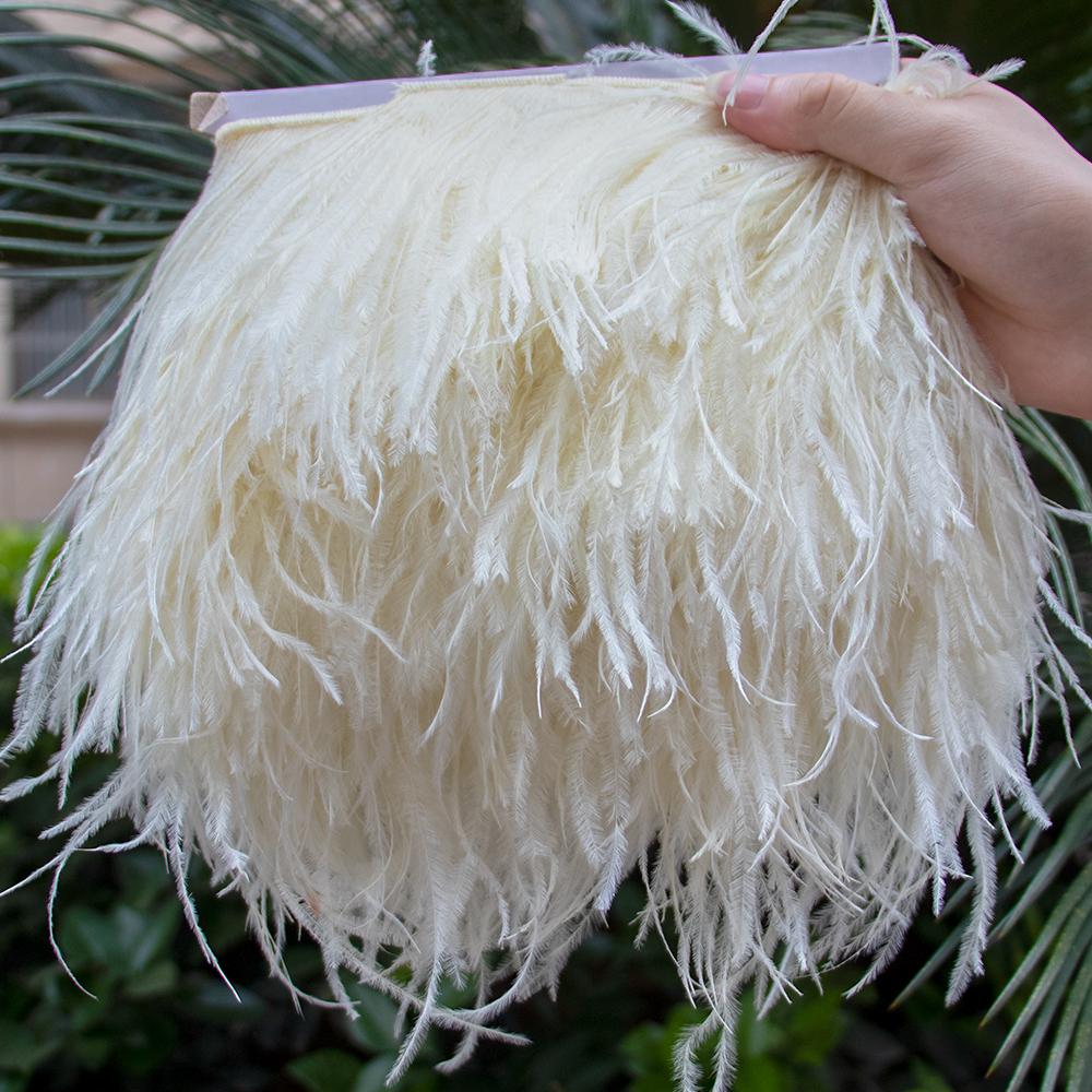 Feather1Meter Отделка из страусиных перьев 10-15/15-18/18-22 см Перья Бахрома Лента для Домашней Вечеринки Платья Шитья Свадебного Украшения Высокое Качество
