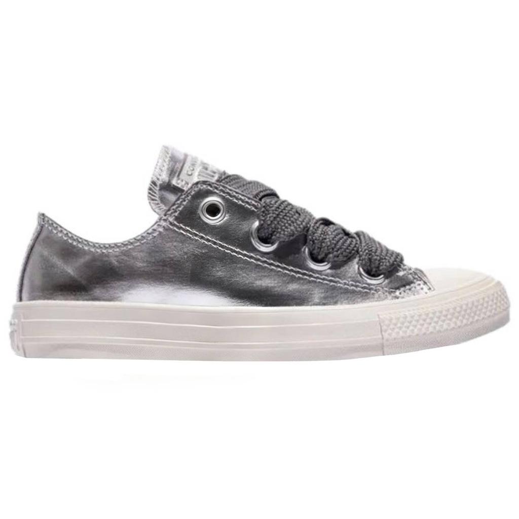 Converse Кеды All Star с большими люверсами, удобные, классические, низкие, холщовые, унисекс, серебристые A22993C