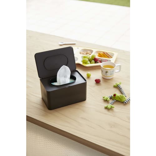 Yamazaki Mask Case, Black, Approx. W19 X D12 X H10.5cm, Smart Mask Storage, Large Access Opening, 4283