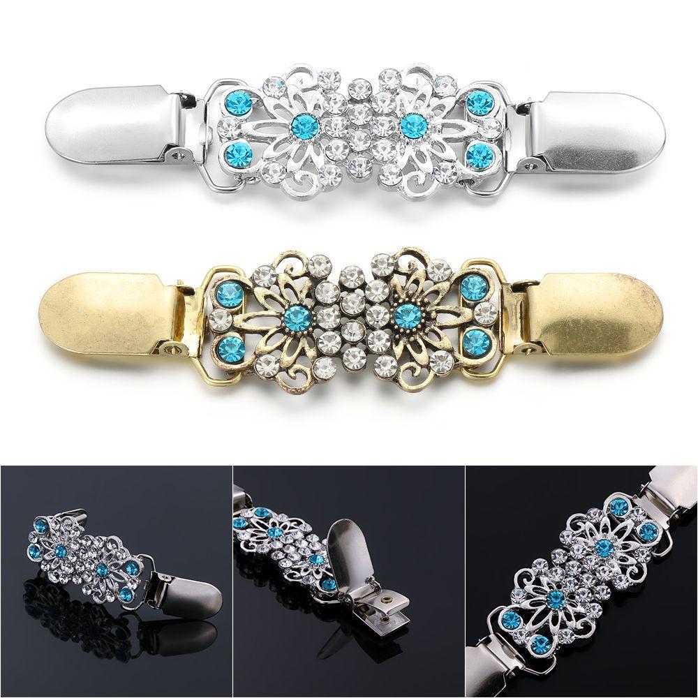 Charm Gift Winter Crystal Retro Cardigan Clip Shawl Brooch Sweater Blouse Pin Duck Clip Clasps