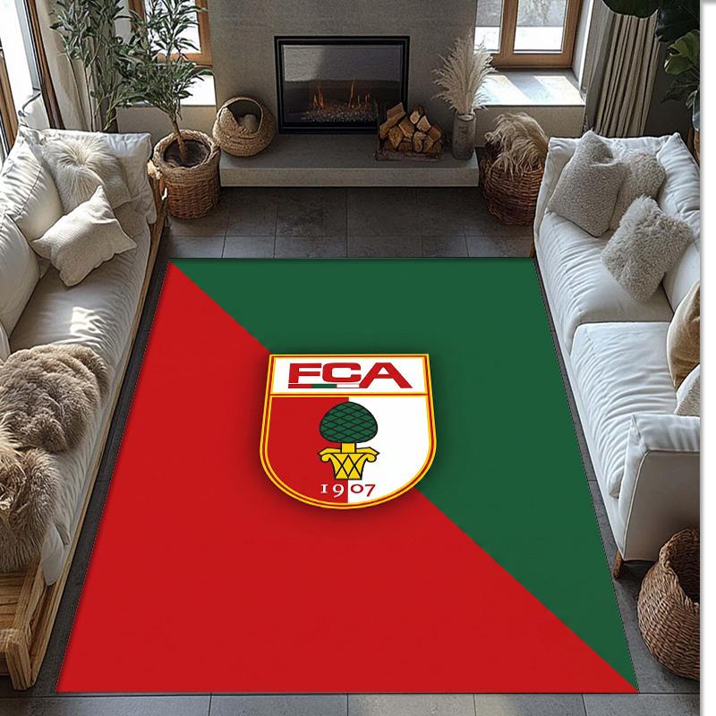FC Augsburg FC Soccer Football Pattern Soft Area Rug Non Slip Indoor Floor Carpet Sports Decor Mat for Bedroom