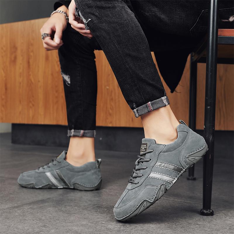 Классическая мужская обувь Новая мужская повседневная обувь на плоской подошве Ручная работа Удобная уличная мужская обувь Дышащие бежевые мягкие лоферы