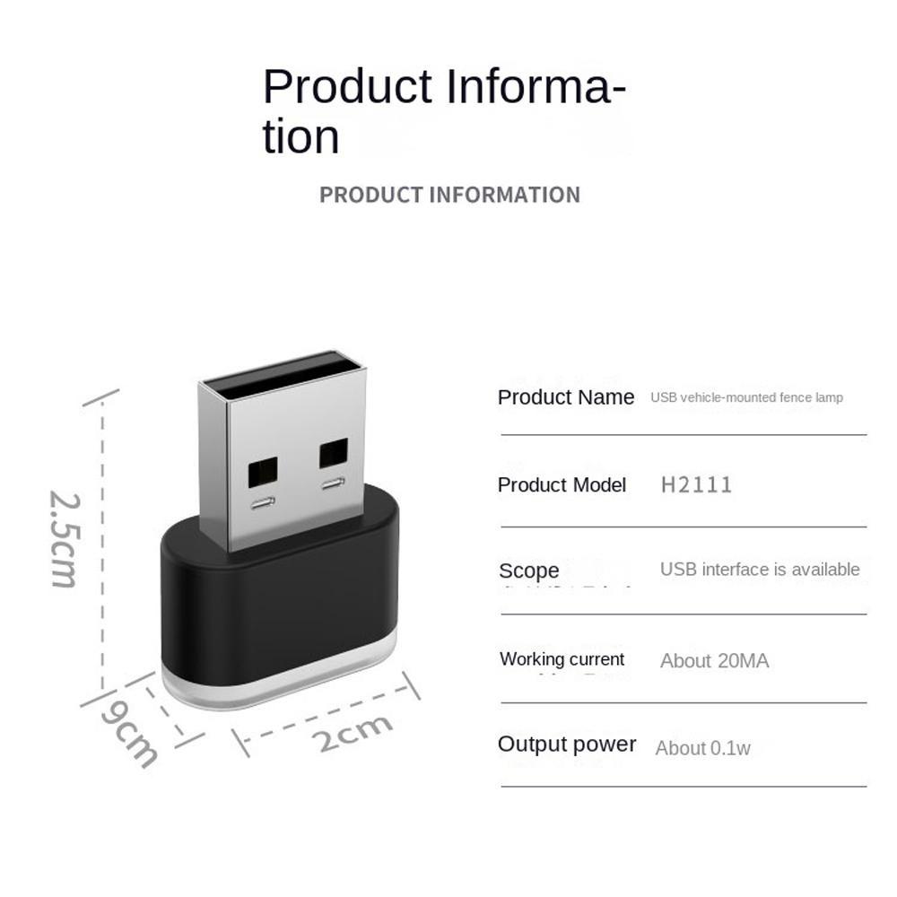 Компактный USB-мини-светодиодный автомобильный светильник для создания атмосферы в салоне с возможностью выбора нескольких цветов