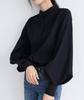 Sueeya Retro Puff Sleeve Long Loose Solid for Everyday and Formal Suitable for Women in Their and Spring and Autumn Size Women's Shirt, Sleeve,