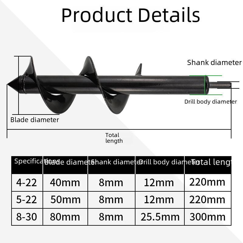 Garden Spiral Drill Bit Tool for Planting and Soil Loosening