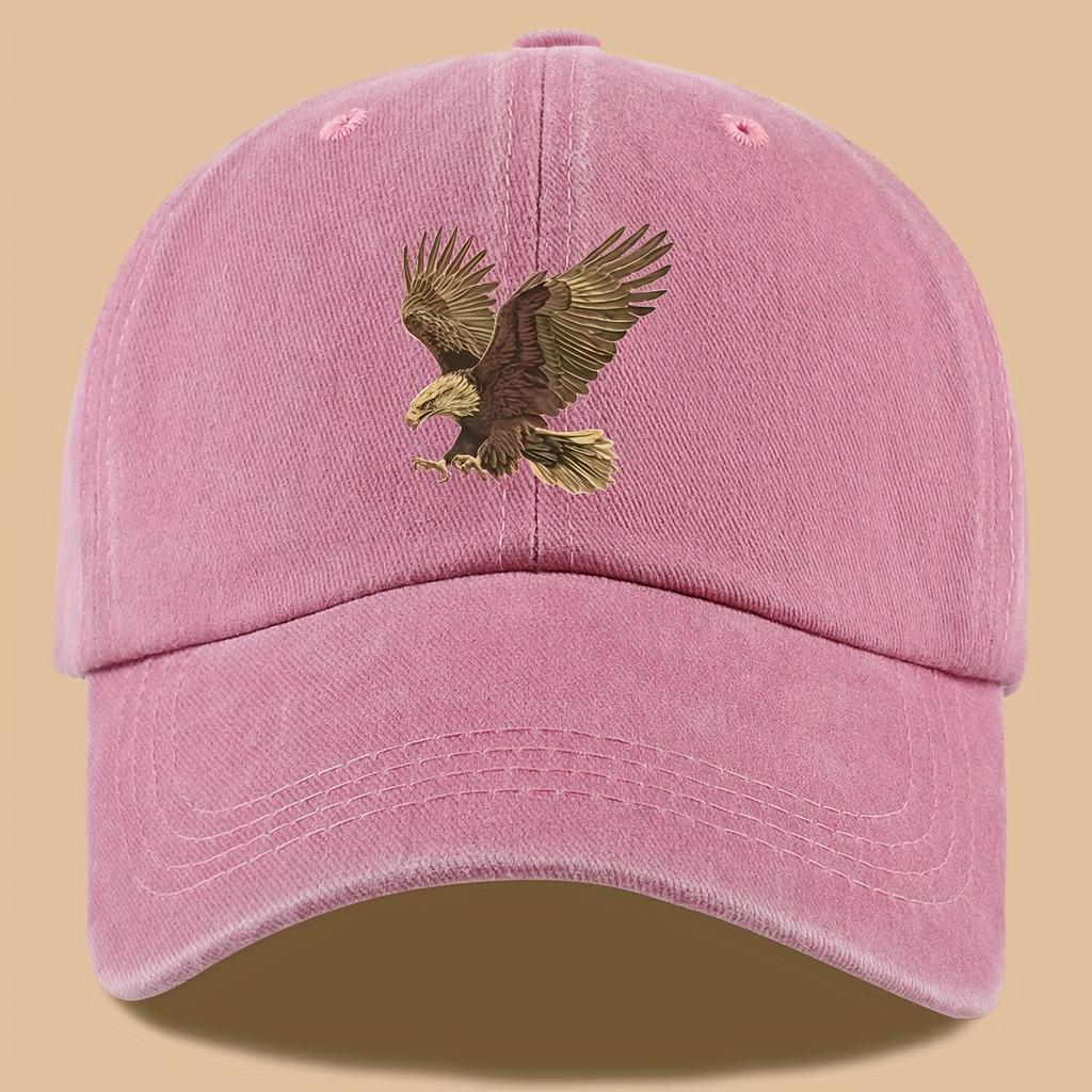 Eagle print baseball cap, adjustable for both men and women, suitable for hiking, fishing, and vacation exploration