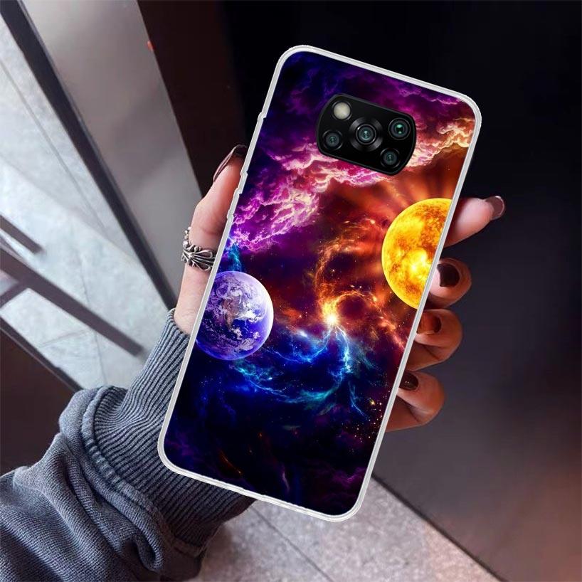 Earth Stars Space Phone Case For Xiaomi Poco X7 X6 X5 Pro F7 Ultra Redmi 15C 15 13 13C 12 12C 10 10A 10C 9 9A 9C 9T Shell Poco X
