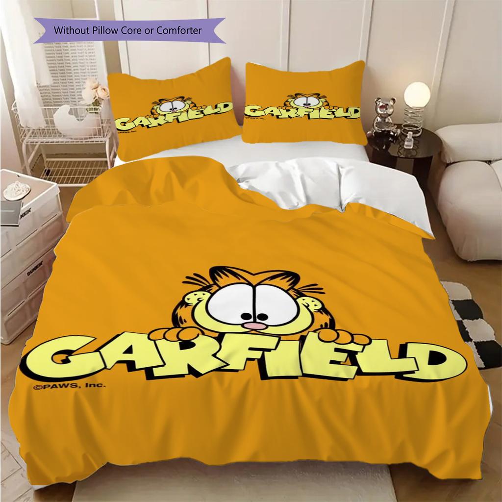 Garfield'S Adventures Whiskerwonderful Journey Bedding 1 Duvet Cover 2 Pillowcase Without Core Soft And Comfortable Bedding Set