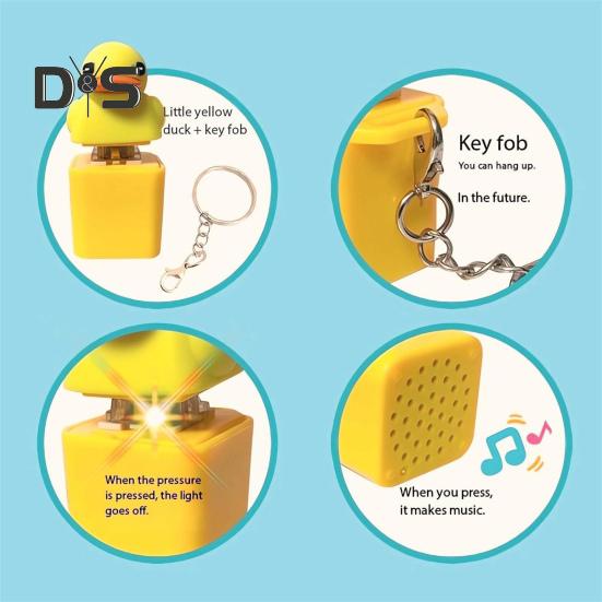 1/2/3 шт. крякающая утка клавиатура брелок-фиджет со звуком и светом снятие стресса дети взрослые пищащая электрическая желтая утка клавиша щелчок сенсорная игрушка