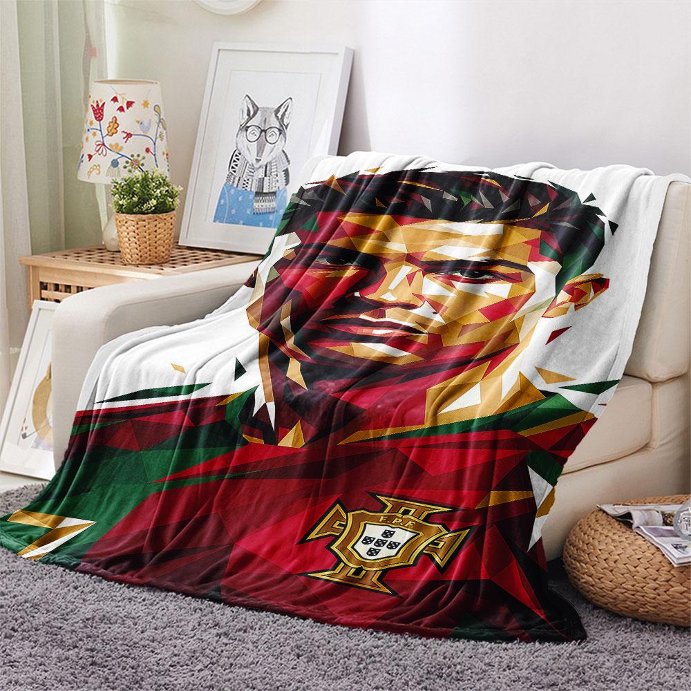 1PC CR7 Cristiano Ronaldo Patterned Flannel Blanket Suitable For All Seasons for Home Decor Warmth and Comfort Gifts Holiday Present