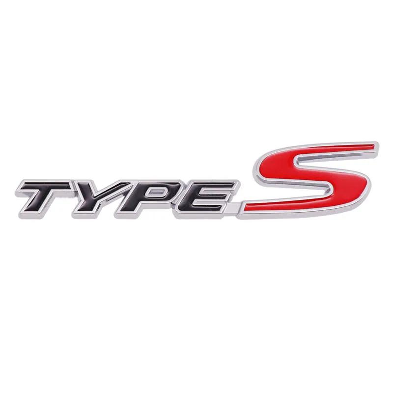 QLN2 3D Metal Type S Type R Car Front Grill Rear Trunk Emblem Badge Sticker Decal For Honda Civic Typer TypeS CRV HRV Accord Fit