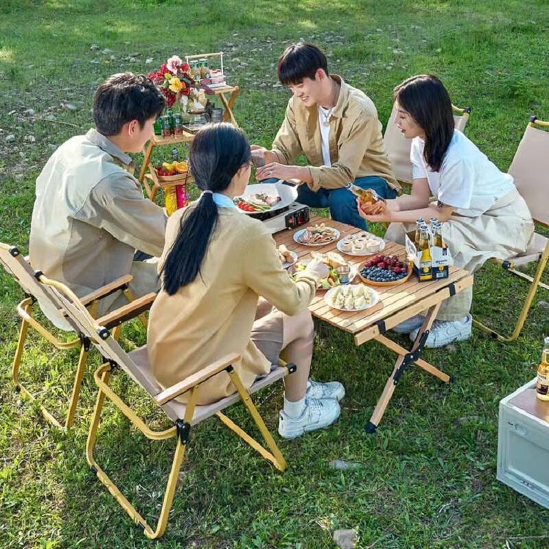 Outdoor Camping Set with Chairs & Cart