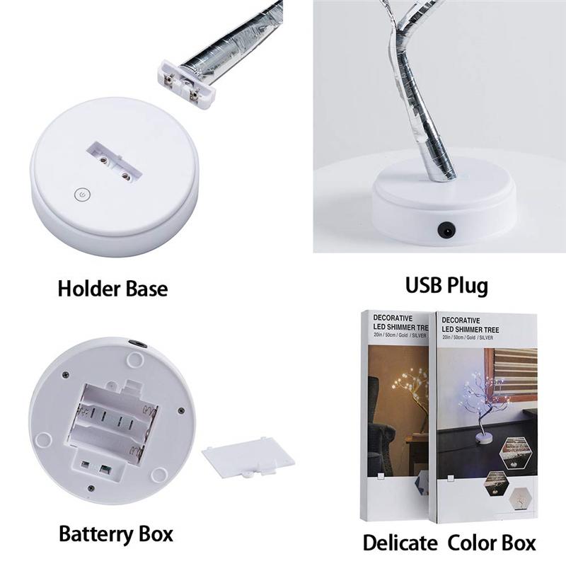 108 светодиодная USB настольная лампа, медная проволока, Рождественская елка, ночник, настольная лампа, украшение для домашнего рабочего стола, Рождественская лампа