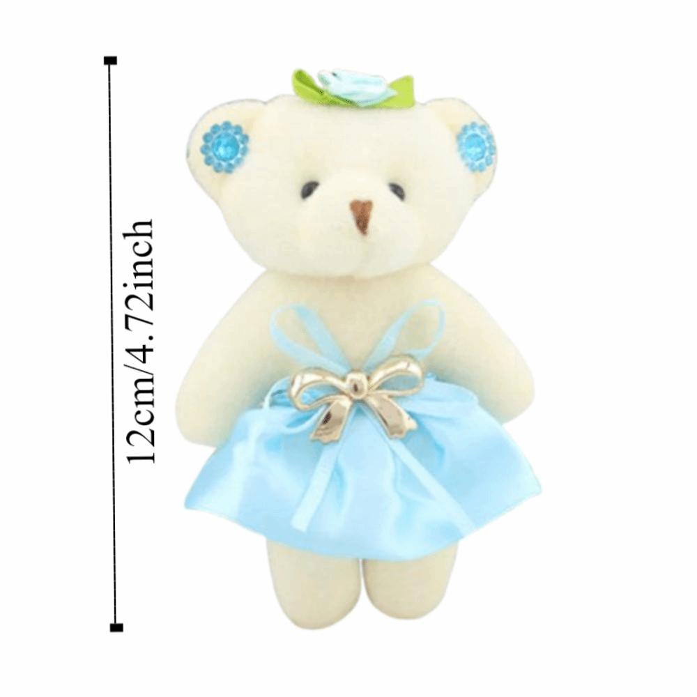 10pcs/set Plush Animal Mini Bear Flower Bouquet Cartoon Bear Plush Toys  Valentine's Day
