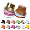 Travel Cotton Reversible PU Leather Sun Hat Fisherman Hat Fishing Hat Bucket Hat