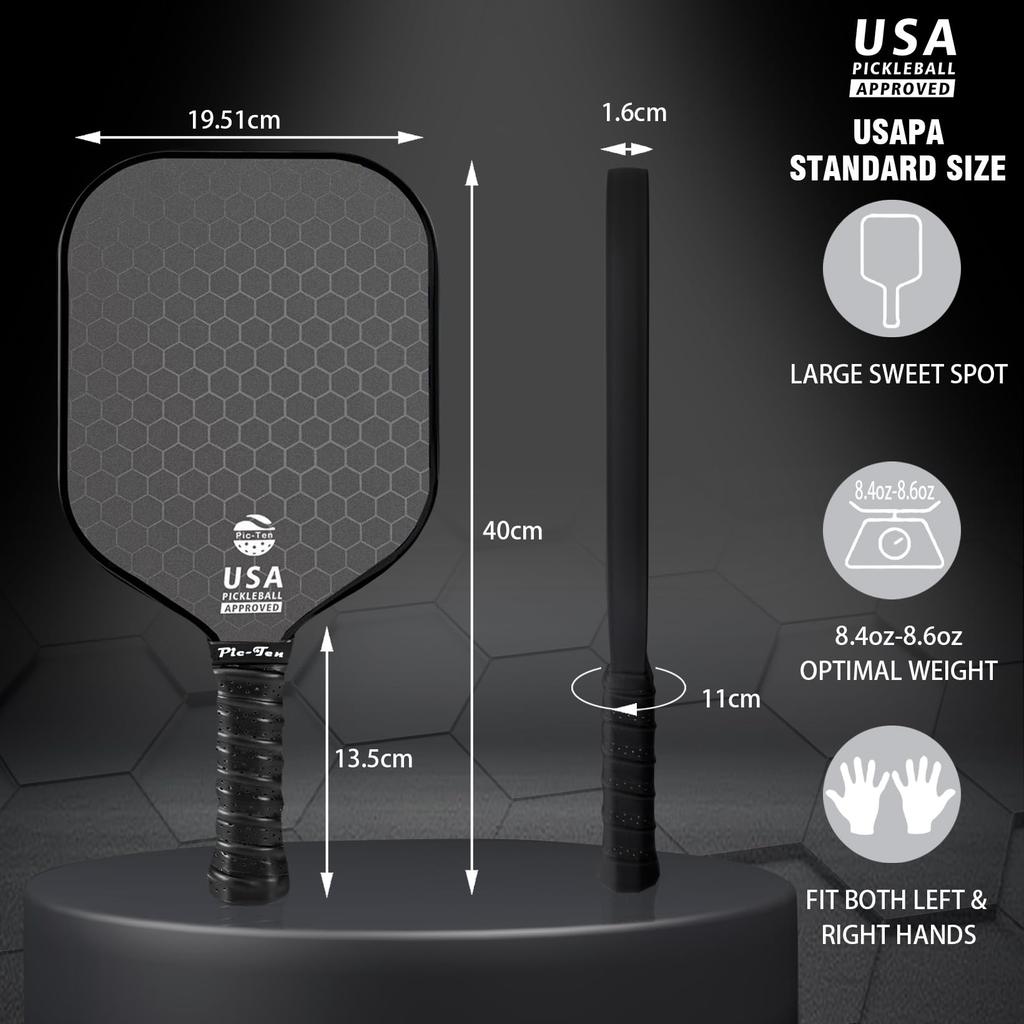 Профессиональный набор ракеток для пиклбола, легкая ракетка для соревнований по пиклболу из углеродного волокна, тренировочные спортивные аксессуары, подарок CX-204