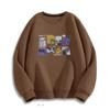 Men's Trendy Round Neck Sweatshirts for Autumn and Winter Plus Velvet Printed Hooded Tops Fashionable Spring and Autumn Tops