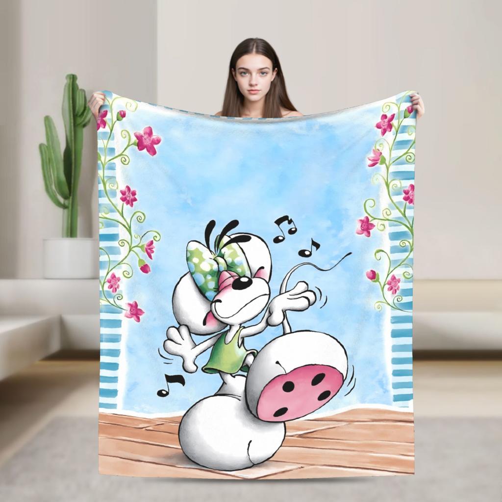 Diddl Cartoon (8) Blanket Quality Super Soft Throw Blanket Winter Airplane Travel Living Room Fluffy Bedspread