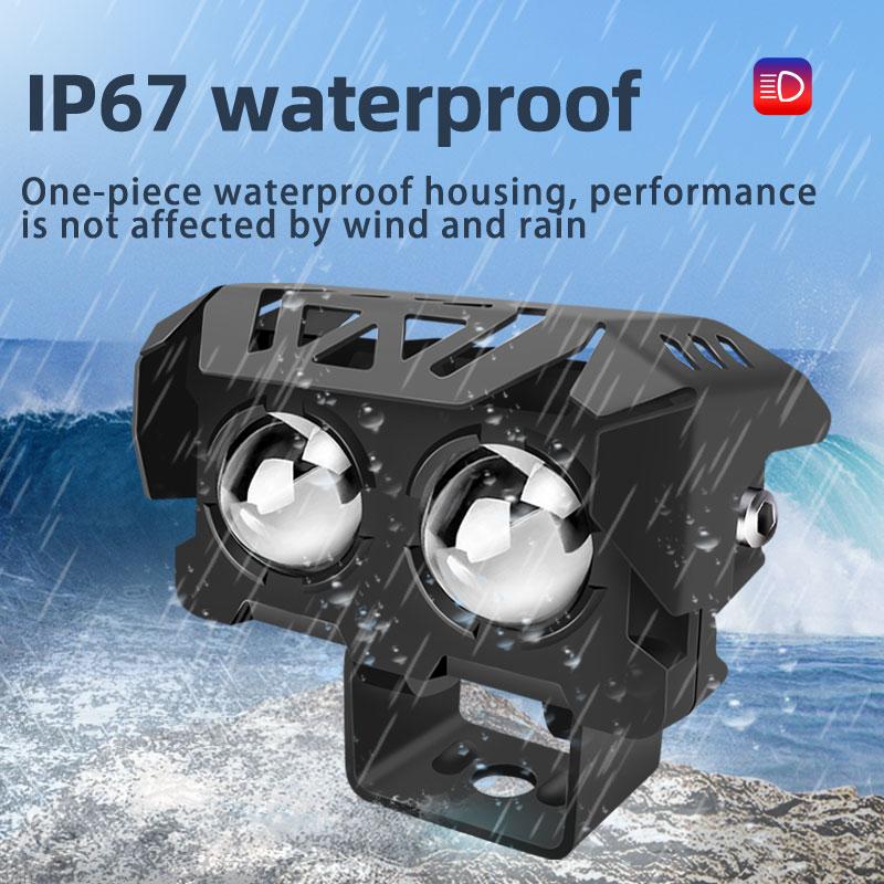 Мотоциклетные светодиодные рабочие фары, ходовые огни, двухцветные точечные противотуманные фары, фары дальнего света, лампы для грузовиков, автомобилей, тракторов, внедорожников, квадроциклов