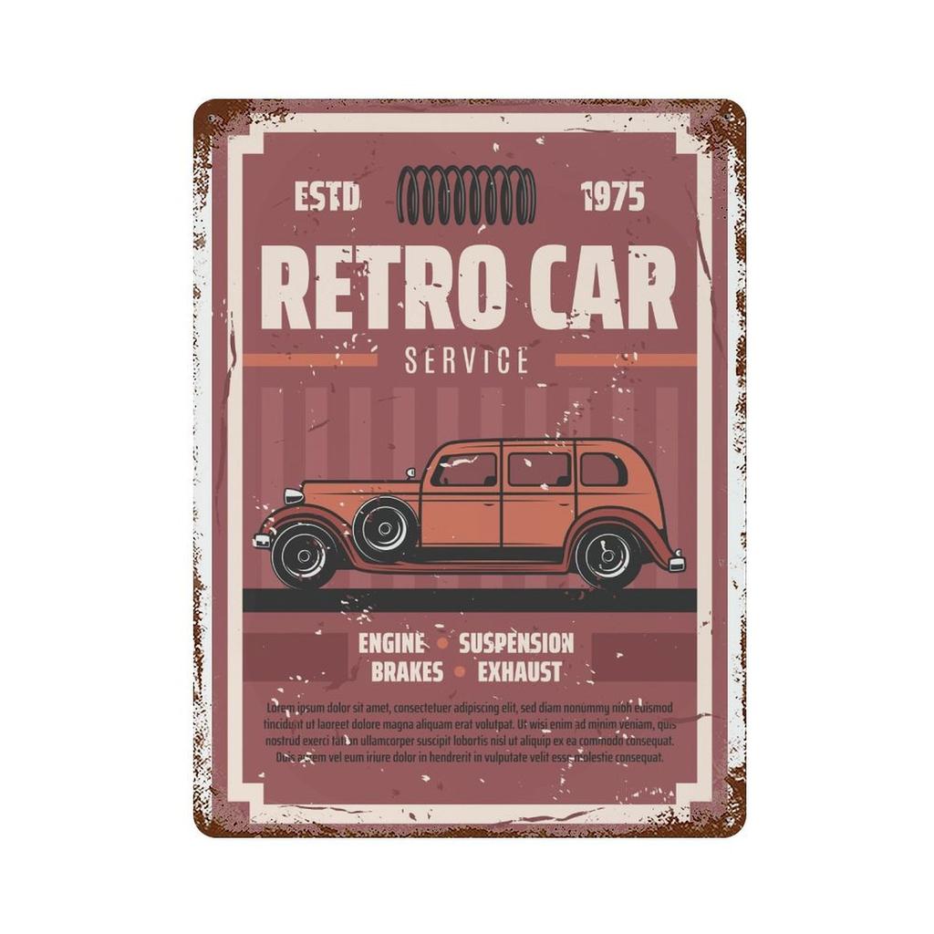 1PC Vertical Rustic Patina Metal Tin Poster, Aged Wall Sign, 20x30cm or 30x40cm, Vintage Decorative Plate for Cafe Bar Garage Office or Home Decor