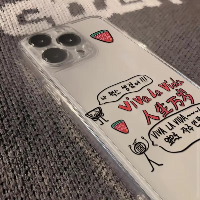 Прозрачный модный корейский чехол в стиле INS для IPhone 17 Air 16 15 14 13 12 11 Pro Max 16E Y2K Мягкая задняя защитная крышка