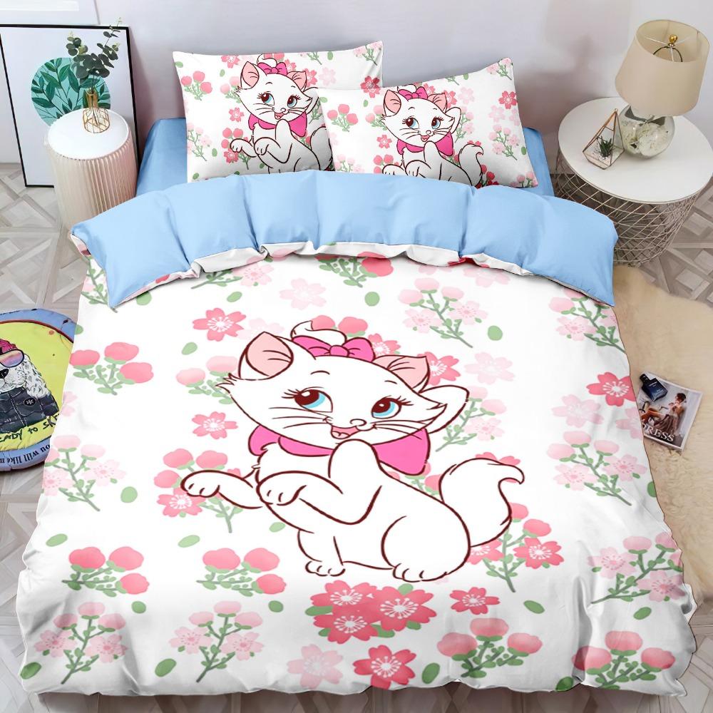 Cute Cat Duvet Cover pillowcase Bedding Bedroom Decoration Children Gift adult Single Double bed Large SizeZip Duvet Cover