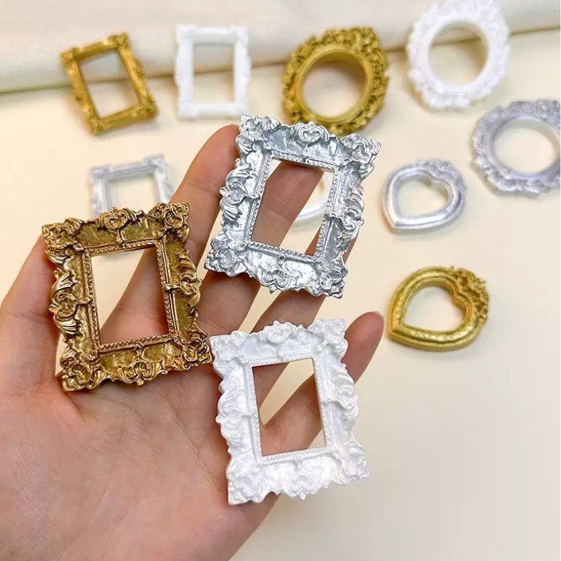 Винтажная Рамка-Опора из Смолы в Европейском Стиле с Золотым Узором для DIY Настенного Декора и Фотосессий 12 шт. Рельефные Рамки