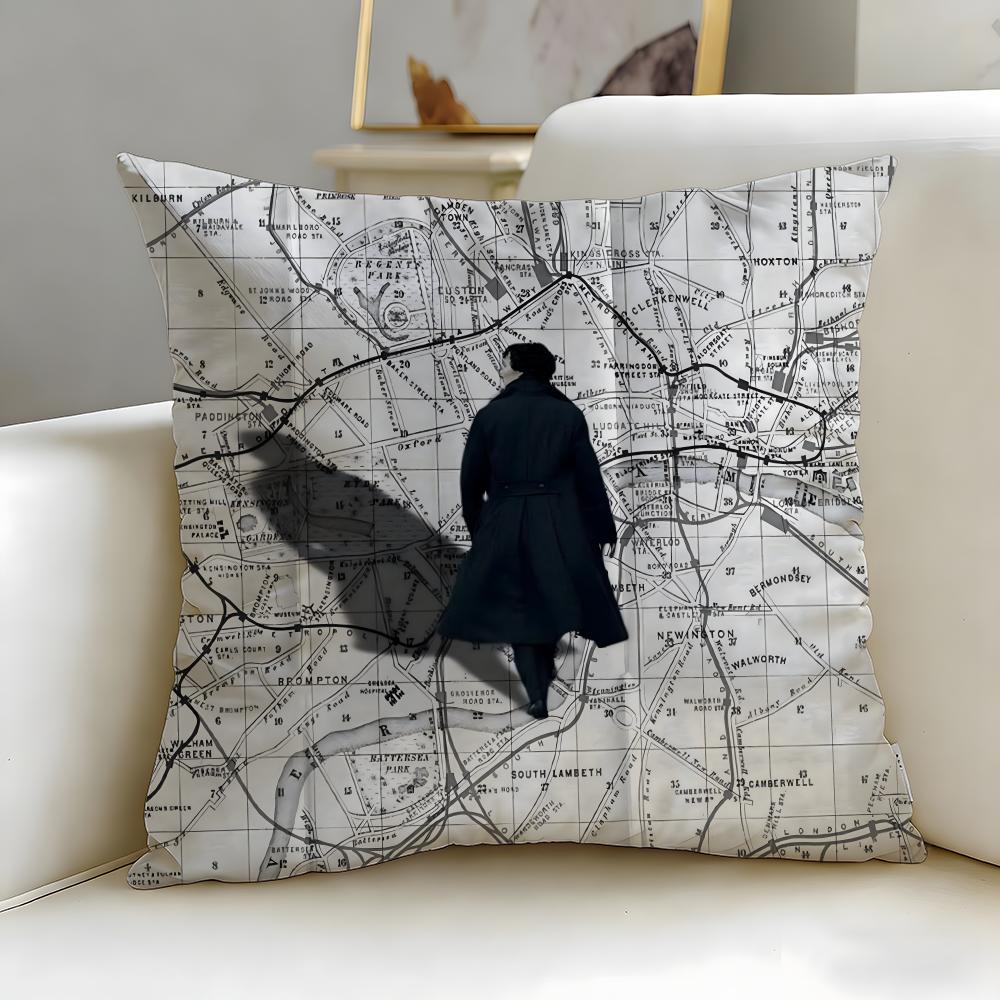 Popular Ssherlock Holmesful Cushion Cover Soft EasyWash Pillow Case Versatile for Couch Bed Travel and Office