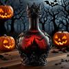 Halloween Whiskey Bottle Gothic Magic Potion Style Glass Whiskey Decanter Bottle for Collectors Dad Husband Gifts Holiday Bar Decor