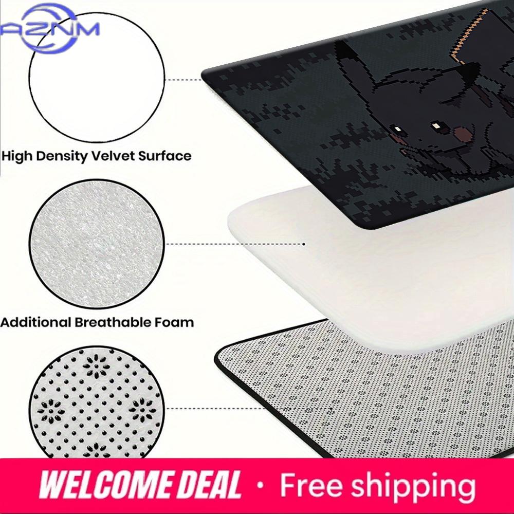 Pikachu Pixel Art Dark Print Doormat Non-Slip Absorbent Floor Mat for Indoor Entrance Home Decor