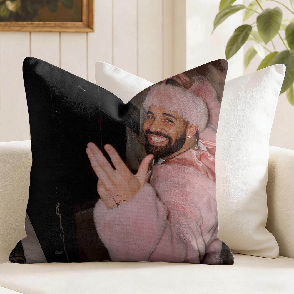 Aubrey Drake Graham Cushion Cover Natural Linen Double Sided Print Throw Pillow Case for Sofa Couch Home Decor