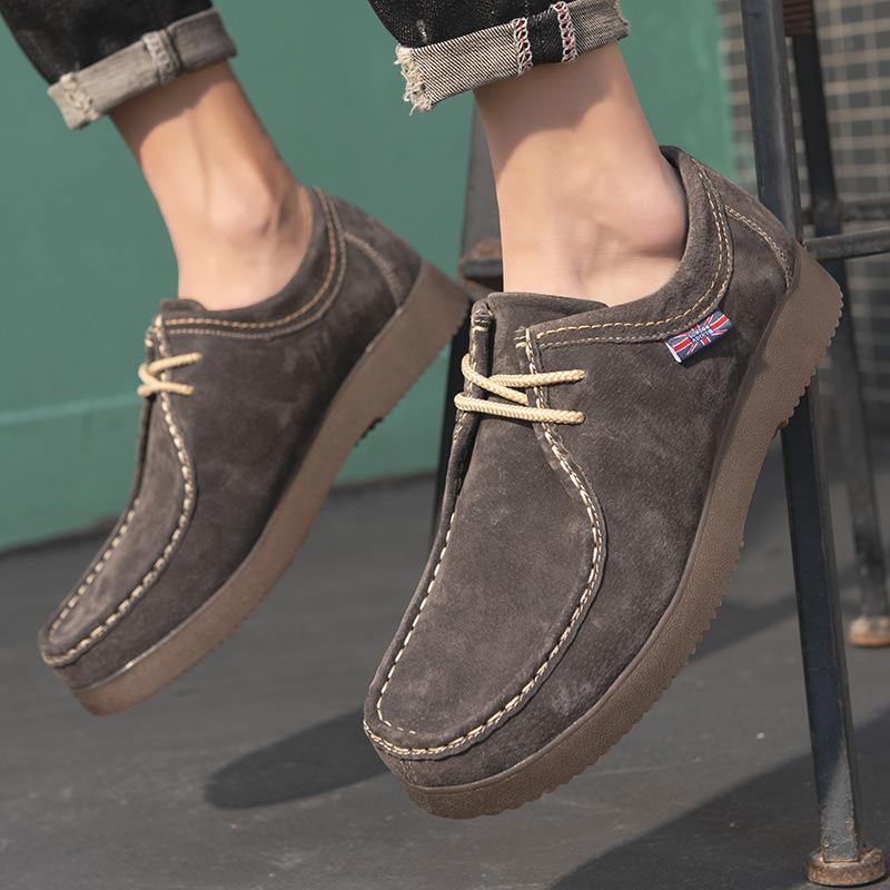 Men's SneakersBusiness Formal Shoes Suede Slip-on Work Shoes for Men Simple British Leather Party Shoe Autumn Platform Non-Slip