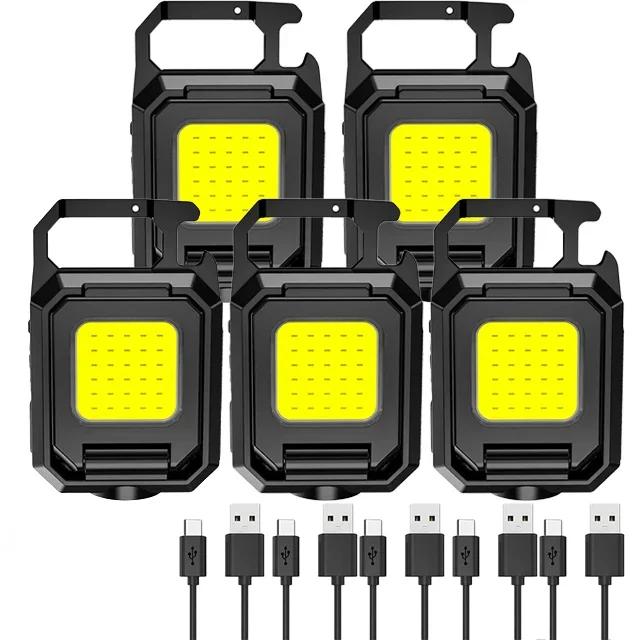 Мини Брелок-Фонарик 1000Лм COB LED XPE Карманный Рабочий Фонарь Перезаряжаемый от USB Водонепроницаемый IPX4 для Кемпинга на Открытом Воздухе Пеших Прогулок