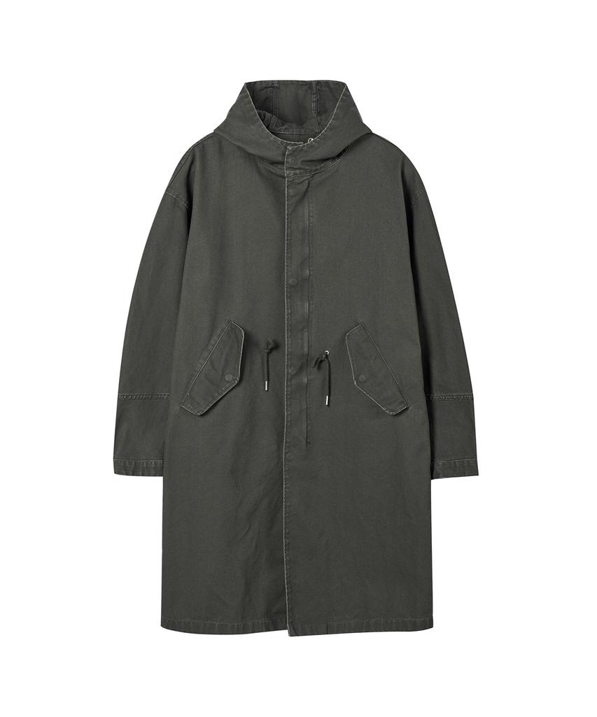 Akecii Dusty Washed Fishtail Parka_Khaki