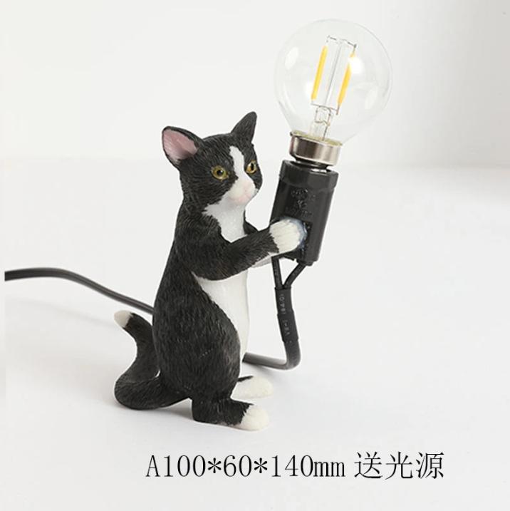 Animals Table Lamps Nordic Children's Bedroom Resin Cat Table Light Desk Lamp Luminaire Home Decor Night Light Lighting Fixtures