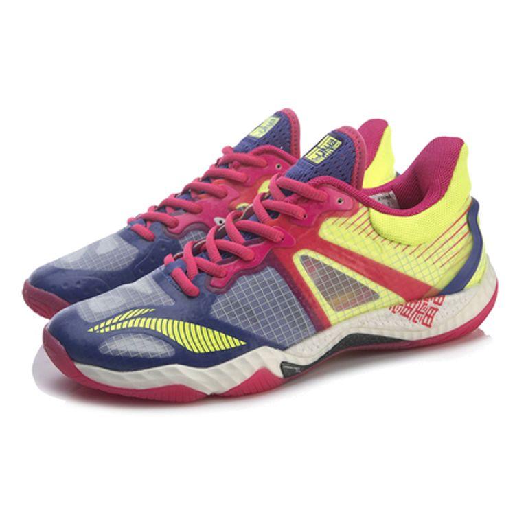 Li Ning Hawk Eagle 4 Fabric TPU Shock Absorbing Non-Slip Wear-Resistant Lightweight Breathable Low-Top Badminton Shoes Women Sneaker AYAR006-1