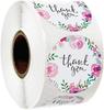 100-500PCS 1inch Round Flower Thank You Stickers Seal Labels for Gift packaging Decoration Stationery Sticker Custom Labels