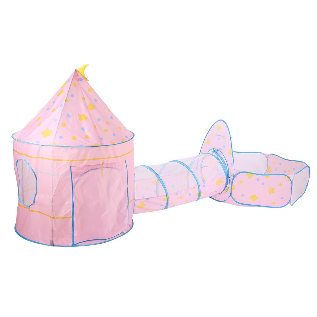 3pcs Baby Tent Kid Crawling Tunnel Play Tent Indoor Children Toddler Toy Ball PoolPink
