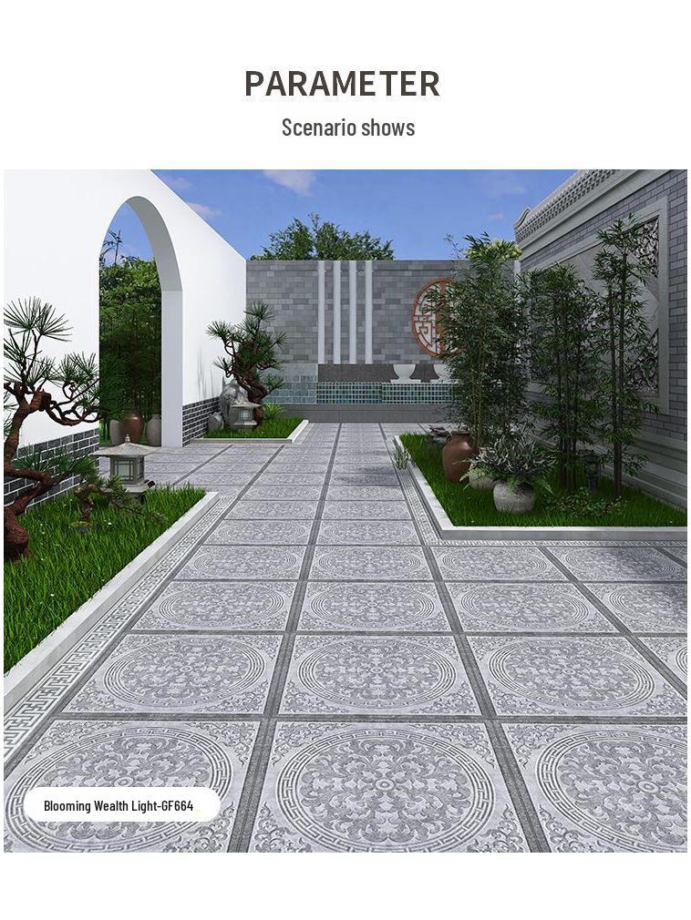 600x600 Китайская антикварная противоскользящая напольная плитка для внутреннего двора для гостевого дома и ресторана