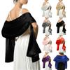 Wedding Ceremony Dance Ball Women Satin Shawl Girls Evening Party Banquet Prom Long Scarf Simple Design Solid Color