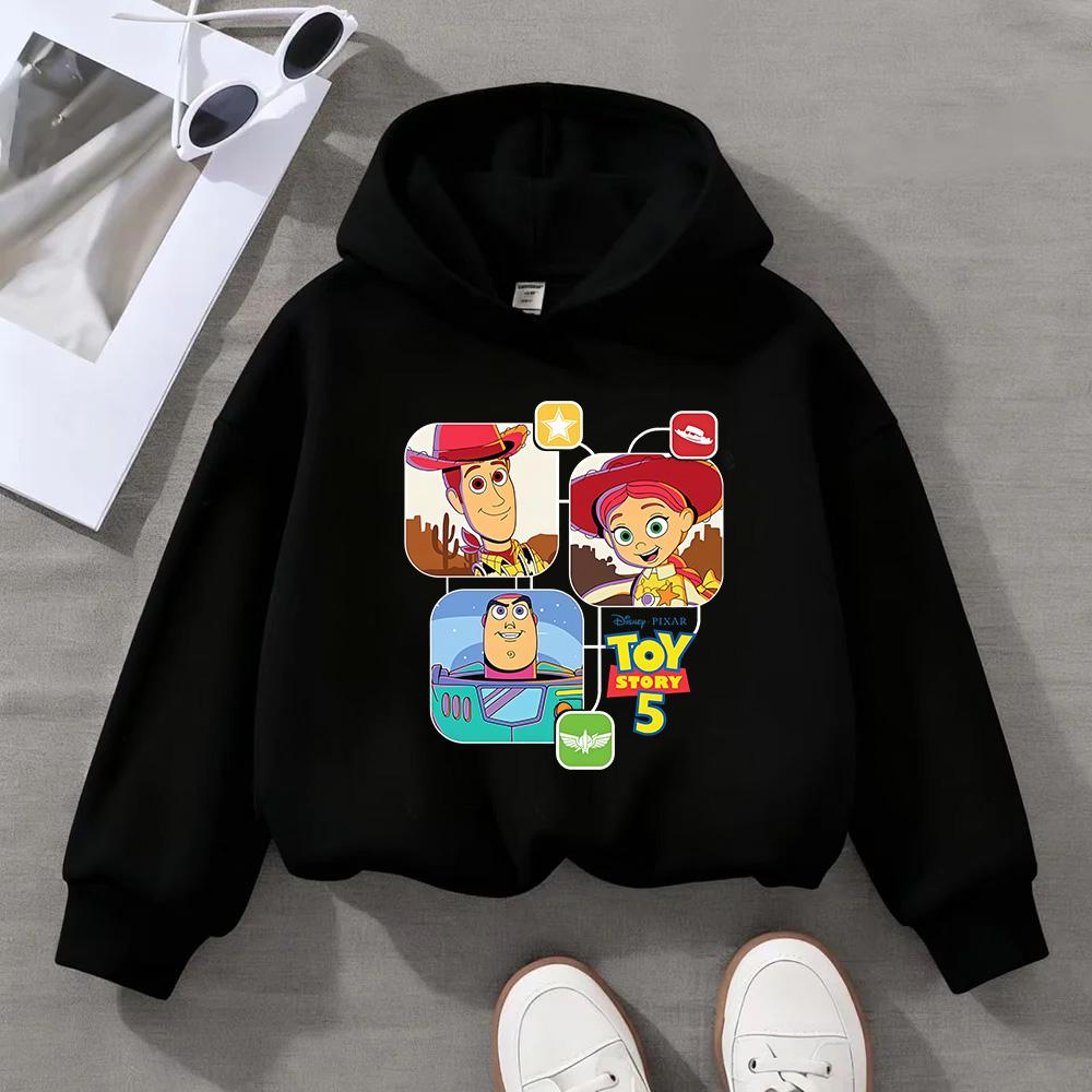 Cute Cartoon Toy Story Kids Hoodie, Boys Girls Fashion Long Sleeve Hooded Sweatshirt, Children Casual Daily Autumn Pullover Tops