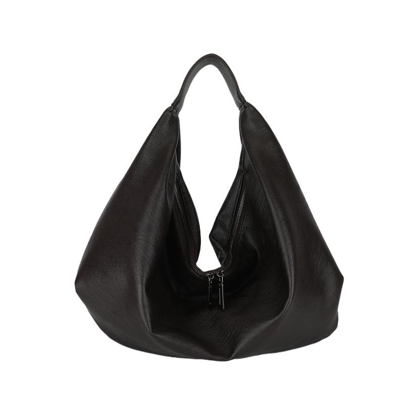 Women's Fashion PU Leather Shoulder Bag - Large Capacity Tote Bag for Daily Use Trendy Underarm Purse Casual Crossbody Handbag